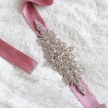 Load image into Gallery viewer, Crystal Beaded Wedding Sash Belt
