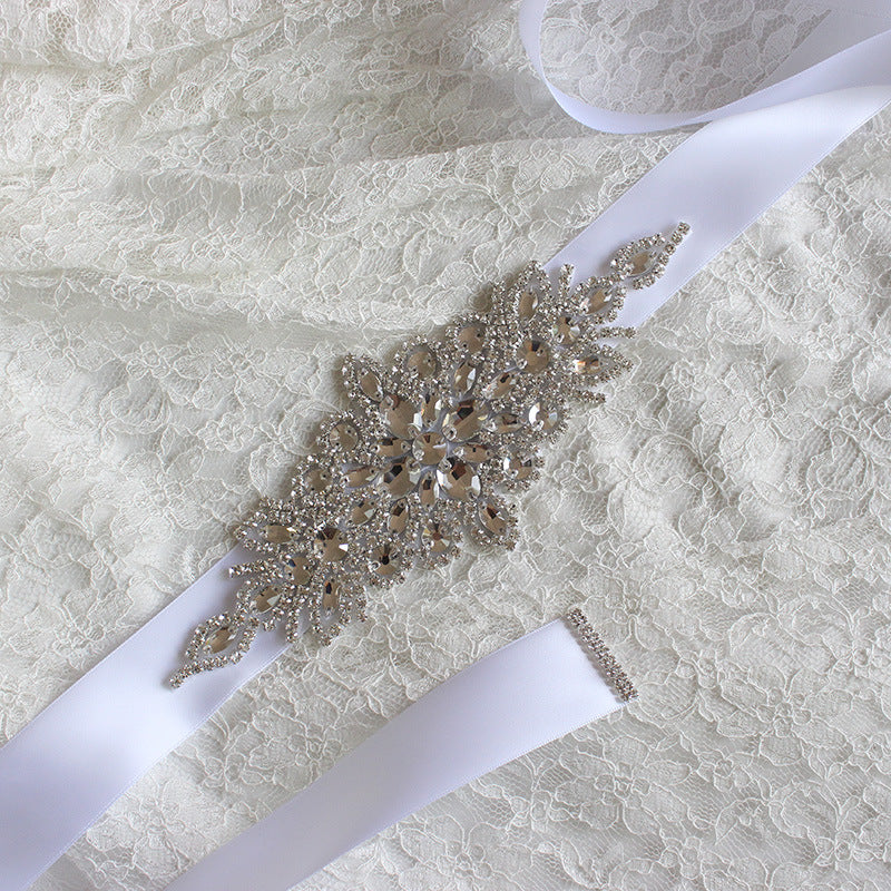 Crystal Beaded Wedding Sash Belt