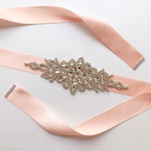 Load image into Gallery viewer, Crystal Beaded Wedding Sash Belt
