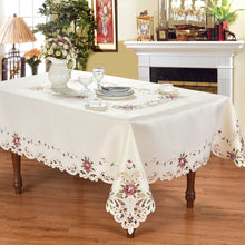 Load image into Gallery viewer, Floris Linens Alani Kitchen Curtain and Tablecloth Set
