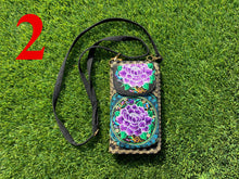 Load image into Gallery viewer, Floris Linens1823 Floral Embroidered Artisanal Mexican Clutch/Crossbody Bag, Straps Included
