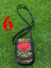 Load image into Gallery viewer, Floris Linens1823 Floral Embroidered Artisanal Mexican Clutch/Crossbody Bag, Straps Included
