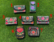 Load image into Gallery viewer, Floris Linens1823 Floral Embroidered Artisanal Mexican Clutch/Crossbody Bag, Straps Included

