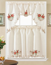 Load image into Gallery viewer, Floris Linens Bitney Kitchen Curtain and Tablecloth Set
