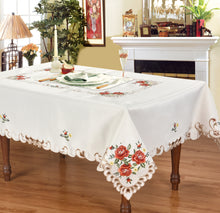 Load image into Gallery viewer, Floris Linens Bitney Kitchen Curtain and Tablecloth Set
