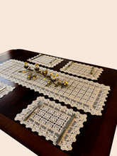 Load image into Gallery viewer, Floris Linens Galen Laced Placemat with Elegant Geometric Embroidery Pattern

