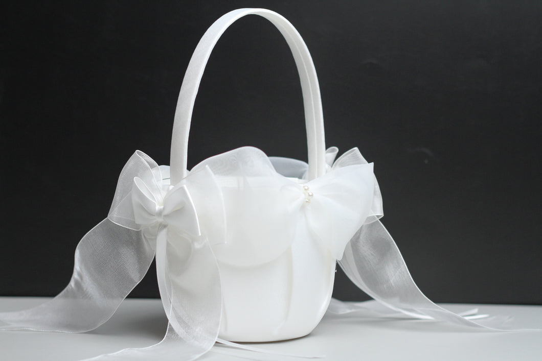 Pearl Flower Girl Basket