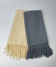 Load image into Gallery viewer, Floris Linens Set of 2, 100% Dyed Cotton Handmade Tassels Tea Towels, Dish Towel, Decorative Kitchen Towel
