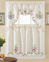 Load image into Gallery viewer, Floris Linens Julianne Kitchen Curtain and Tablecloth Set
