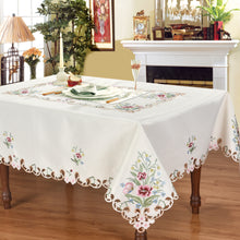 Load image into Gallery viewer, Floris Linens Julianne Kitchen Curtain and Tablecloth Set
