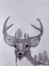 Load image into Gallery viewer, Floris Linens Natasha Embroidered Deer Pillow Cover, Silver Threaded, 16&quot; x 16&quot;, No Insert Included
