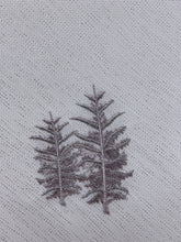 Load image into Gallery viewer, Floris Linens Natasha Cloth Table Napkins (Set of 4), Gray, Snowy Tree Embroidery, Silver Threaded

