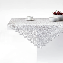 Load image into Gallery viewer, Floris Linens Carissa Luxurious White Lace Table Topper with European Pattern, Home Décor, 34&quot; x 34&quot; Round or Square
