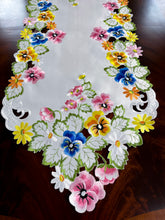 Load image into Gallery viewer, Floris Linens Riley Floral Table Runner with Spring Flowers Embroidery
