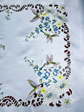 Load image into Gallery viewer, Floris Linens Kai Hummingbird Embroidery Cutwork Tablecloth
