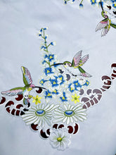 Load image into Gallery viewer, Floris Linens Kai Hummingbird Embroidery Cutwork Tablecloth
