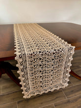 Load image into Gallery viewer, Floris Linens Carissa Luxurious Golden Lace Table Runner with European Pattern, Home Décor, Beige
