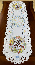 Load image into Gallery viewer, Floris Linens Marin Butterfly Embroidered Cutwork Table Runner
