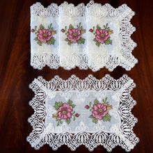 Load image into Gallery viewer, Floris Linens Katrina Cross Stitched Embroidery Laced Placemat, White Color
