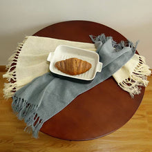 Load image into Gallery viewer, Floris Linens Set of 2, 100% Dyed Cotton Handmade Tassels Tea Towels, Dish Towel, Decorative Kitchen Towel
