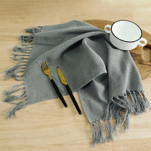 Load image into Gallery viewer, Floris Linens Set of 2, 100% Dyed Cotton Handmade Tassels Tea Towels, Dish Towel, Decorative Kitchen Towel
