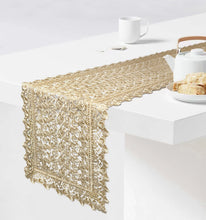 Load image into Gallery viewer, Floris Linens Carissa Luxurious Golden Lace Table Runner with European Pattern, Home Décor, Beige

