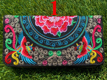 Load image into Gallery viewer, Floris Linens Embroidered Artisanal Mexican Clutch with Floral Designs

