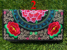 Load image into Gallery viewer, Floris Linens Embroidered Artisanal Mexican Clutch with Floral Designs

