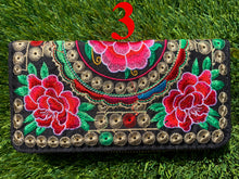Load image into Gallery viewer, Floris Linens Embroidered Artisanal Mexican Clutch with Floral Designs
