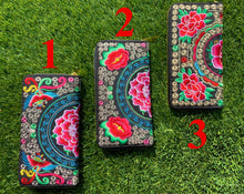 Load image into Gallery viewer, Floris Linens Embroidered Artisanal Mexican Clutch with Floral Designs
