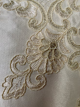 Load image into Gallery viewer, Floris Linens Etta Embroidered Decorative Pillow Cover, 15&quot; x 15&quot;, Classic Lace Design, Beige and White

