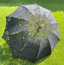 Load image into Gallery viewer, Floris Linens Half Victorian Lace Cotton Parasol Umbrella, Wedding or Gift, Various Colors
